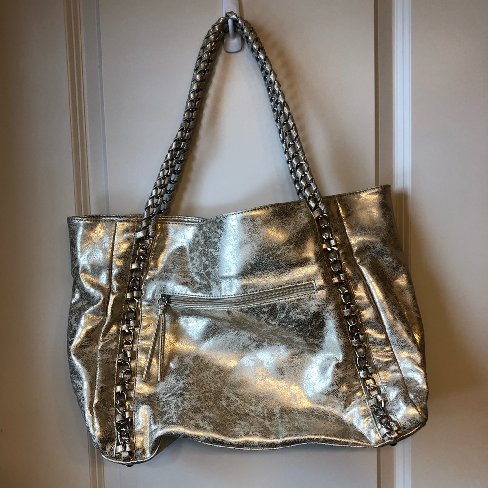 Metallic gold tote